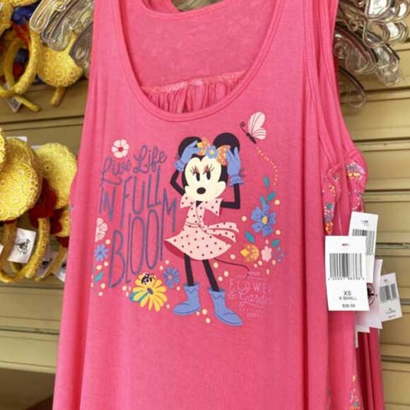 Disney Flower and Garden 2021 Pink Minnie Mouse Tank Top Women Size L - NWT - Picture 1 of 5
